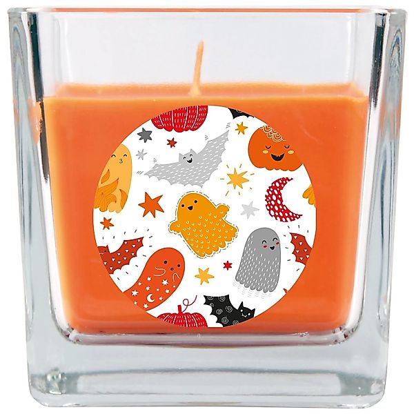 HS Candle Duftkerze & Glas Halloween Orange Bonbon 50h günstig online kaufen
