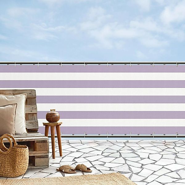 Balkon Sichtschutz Querstreifen in Lavendel günstig online kaufen