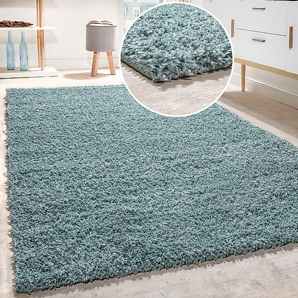 Paco Home Teppich "Twister 500" rechteckig 44 mm Höhe Uni Hochflor Shaggy m günstig online kaufen