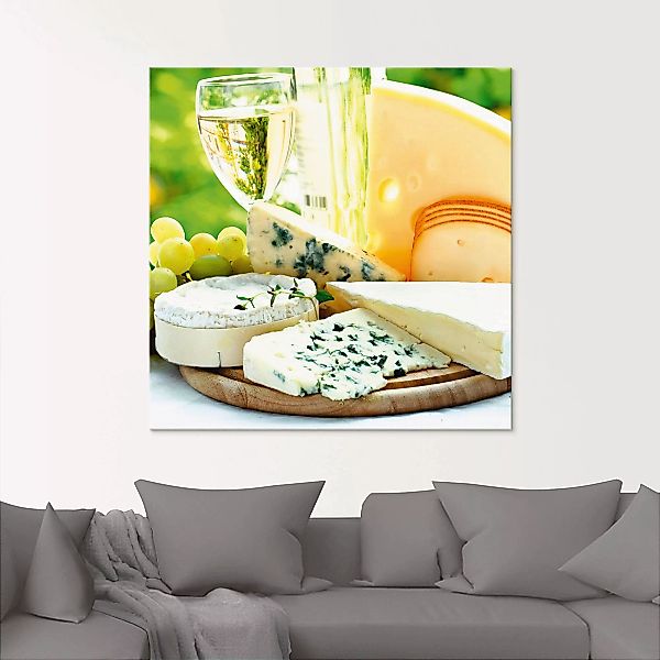 Artland Glasbild »Käse & Wein«, Lebensmittel, (1 St.) günstig online kaufen