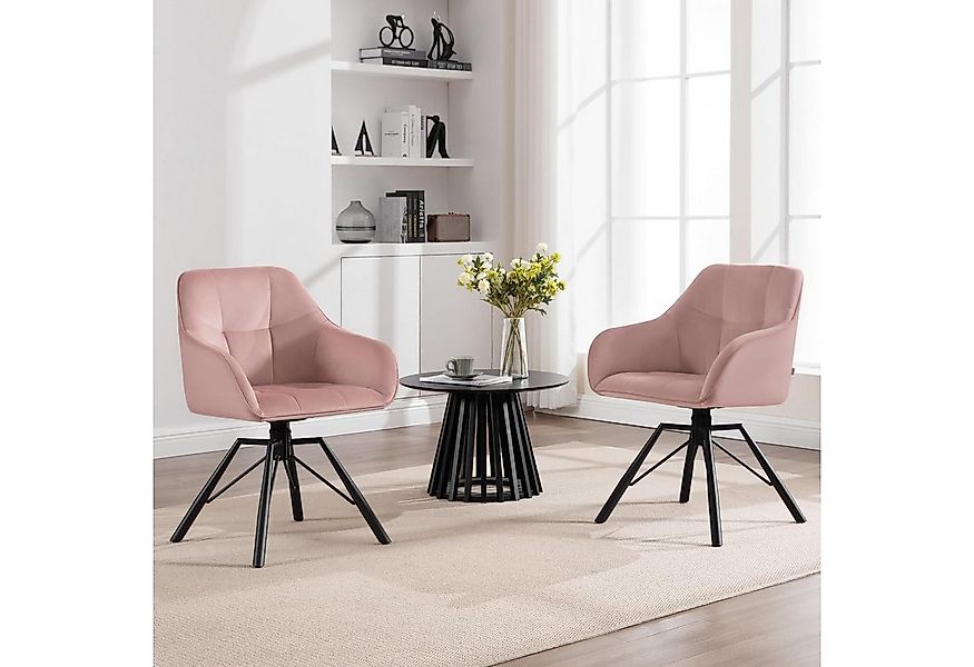 Woltu Polsterstuhl (2 St), drehbar Esszimmerstuhl mit Armlehnen Rückenlehne günstig online kaufen