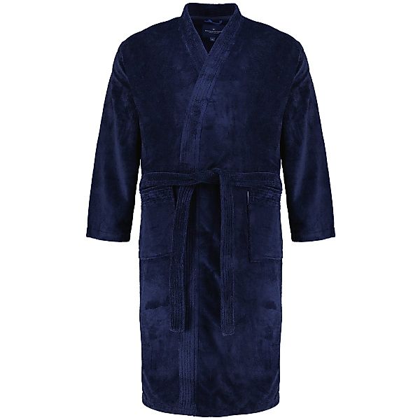 Morgenstern Bademantel im Materialmix Farbe dunkelblau Größe: 4XL günstig online kaufen