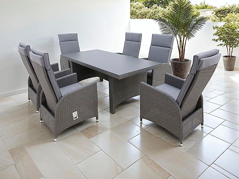 KONIFERA Garten-Essgruppe ""Newcastle"", (Set, 13 tlg., 6 Sessel, Rückenleh günstig online kaufen