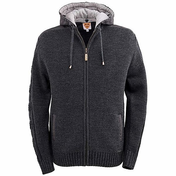 Maddox Trachtenstrickjacke MADDOX Herren 'Bruneck' mit Kapuze, Anthrazit günstig online kaufen