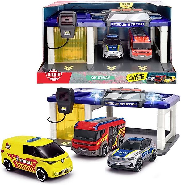 Dickie Toys Spiel-Gebäude S.O.S Station, mit 3 Spielzeug-Fahrzeugen sowie L günstig online kaufen