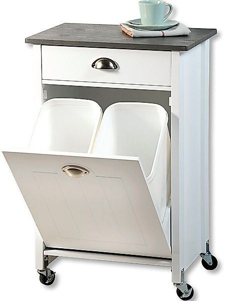 KESPER® Küchenwagen Rollwagen inkl. Abfalleimer, weiß, günstig online kaufen
