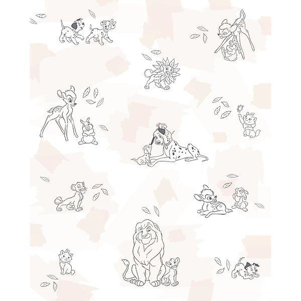 Komar Vlies Fototapete Disney Animals Beige-Weiß günstig online kaufen