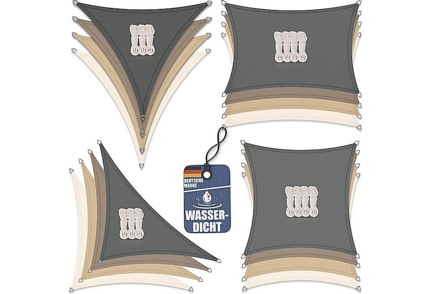 bonsport Sonnensegel Sonnensegel aus 100% Polyester, (Quadrat 2x2m Graphit) günstig online kaufen