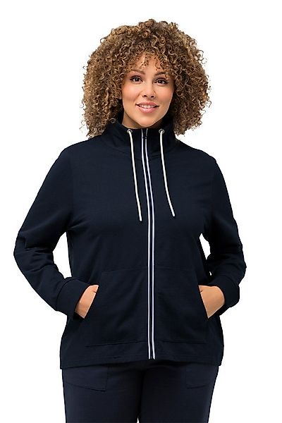 Ulla Popken Sweatjacke Sweatjacke Stehkragen Kängurutasche hinten länger günstig online kaufen