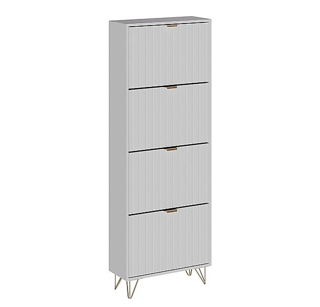 Vicco Schuhschrank Helge, Weiß, 60 x 166.7 cm 4 Fächer günstig online kaufen