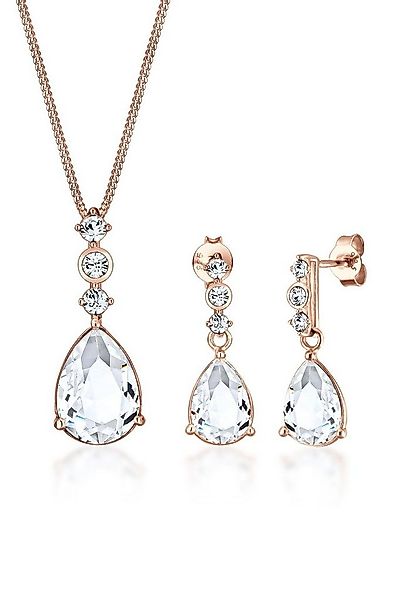 Elli Premium Schmuckset Tropfen Weiß 925 Silber, mit Kristallen von Swarovs günstig online kaufen