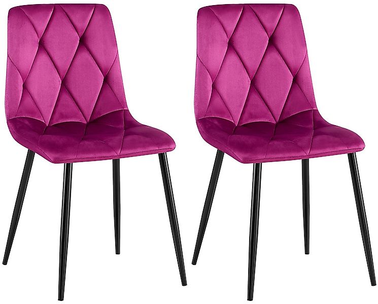 CLP Esszimmerstuhl Clairton (2er Set, 2 St), mit Stoff- oder Samtbezug, Met günstig online kaufen