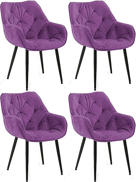 CLP Esszimmerstuhl Tanna Samt (4er Set, 4 St), Armlehnen, Metallgestell günstig online kaufen