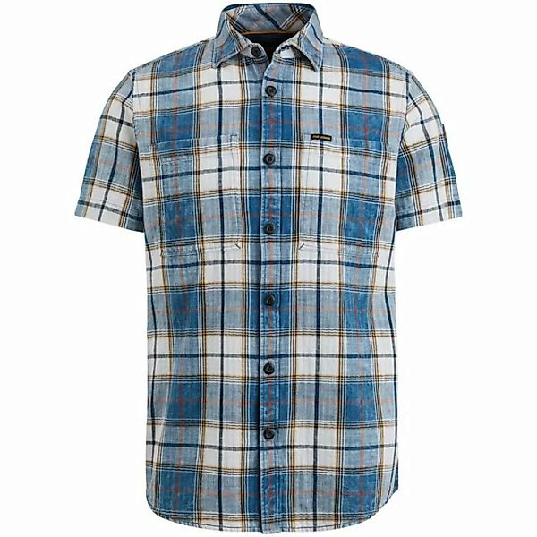 PME LEGEND Langarmhemd Short Sleeve Shirt Indigo Yarndyed günstig online kaufen