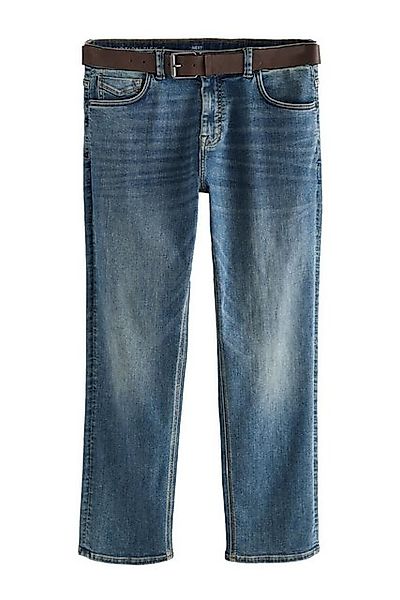 Next Straight-Jeans Straight Fit Motionflex- Jeans mit Gürtel (2-tlg) günstig online kaufen