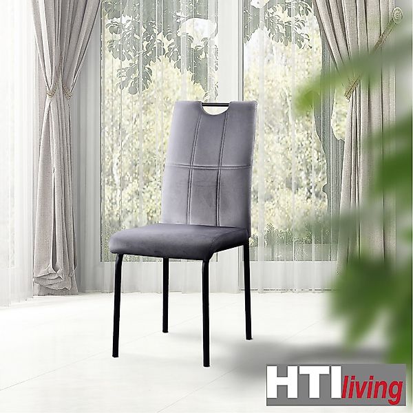 HTI-Living Esszimmerstuhl Stuhl Denton Velvet Grau günstig online kaufen