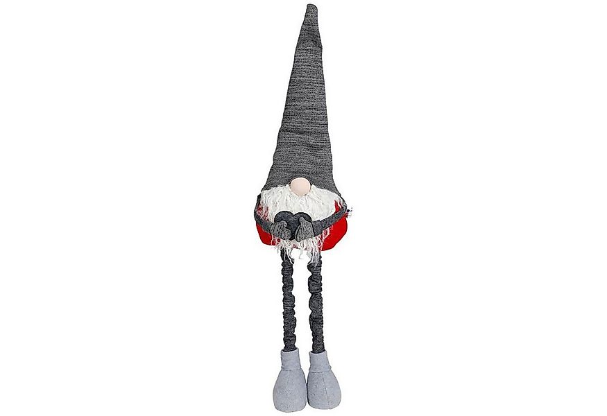BURI Dekofigur Deko-Wichtel mit Mütze und Teleskopbeinen 84cm Weihnachtswic günstig online kaufen
