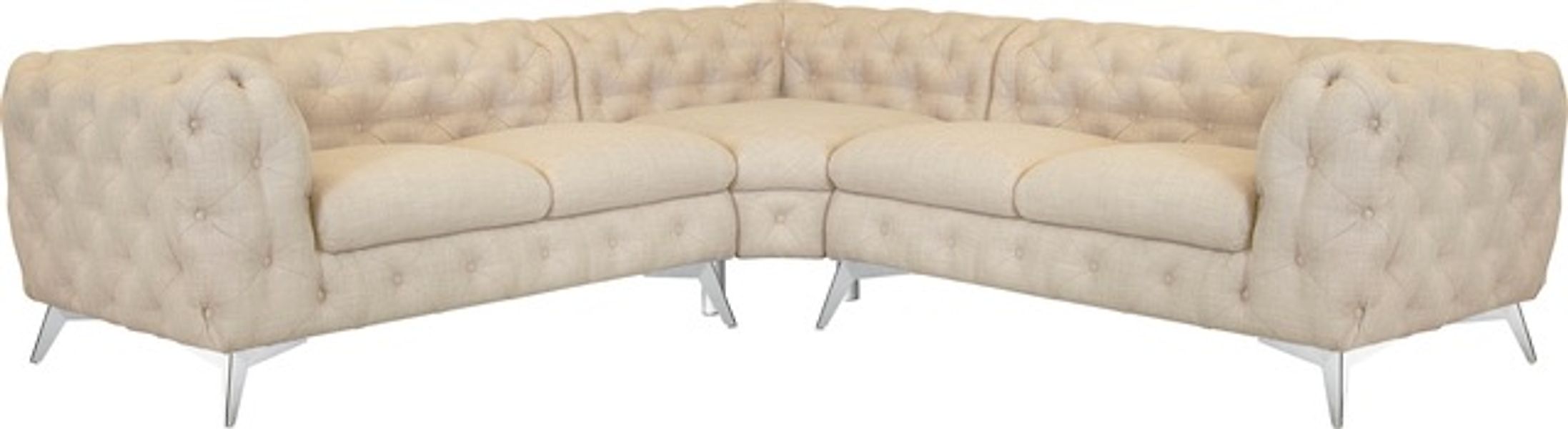 Leonique Chesterfield-Sofa »Ecksofa GLYNIS L-Form mit Wellenunterfederung, günstig online kaufen