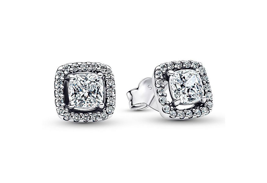 Pandora Paar Ohrstecker Funkelndes Quadrat Weiß Heiligenschein günstig online kaufen