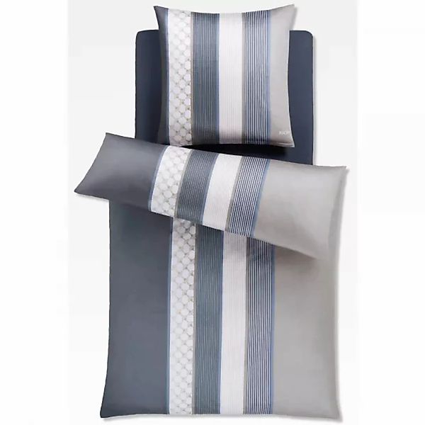 JOOP Bettwäsche Cornflower Stripes 4069 - Farbe: Deep Coal - 09 - 80x80 cm günstig online kaufen