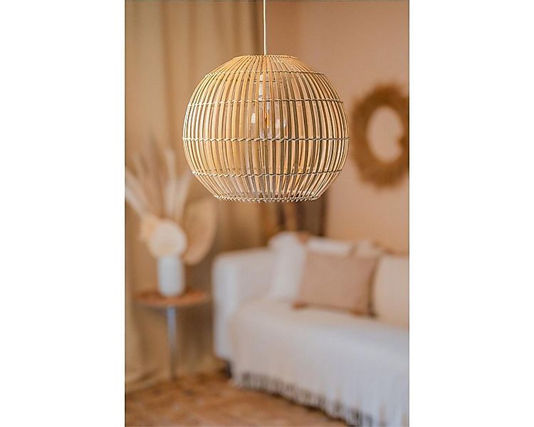 BOURGH Hängeleuchten Bambus Lampe SIENA - Hängeleuchte ⌀40 cm - weisses Kab günstig online kaufen