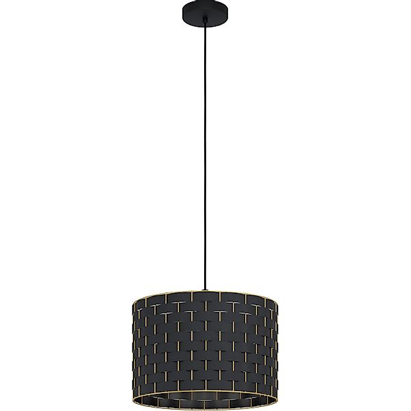 Eglo Pendelleuchte Marasales 1-flammig Ø 38 cm Schwarz-Messing günstig online kaufen