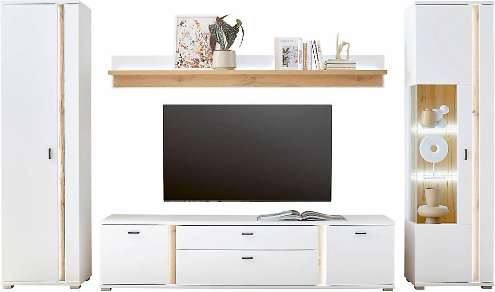 INOSIGN Wohnwand "LONG ISLAND" Set, 4 Stk. tlg. in moderner Trendfarbe,inkl günstig online kaufen