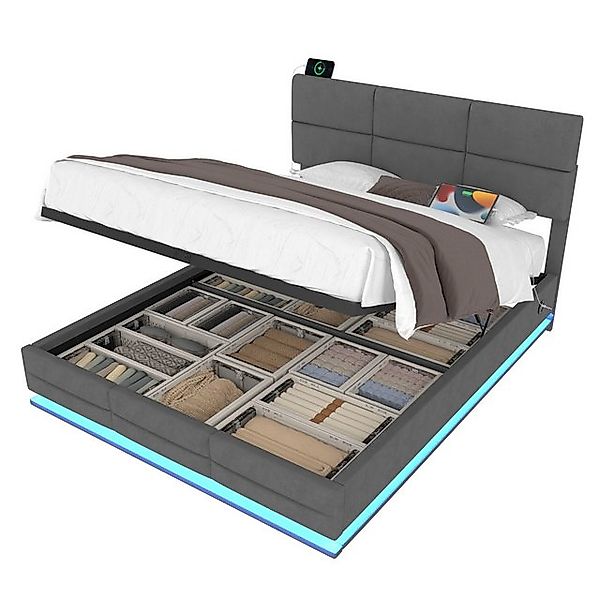 OKWISH Polsterbett Stauraumbett Funktionsbett (mit hydraulischem Stauraum & günstig online kaufen