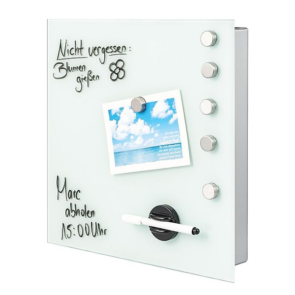 bremermann Schlüsselkasten Schlüsselkasten XL weiße Glasfront, 13 Haken, Ko günstig online kaufen