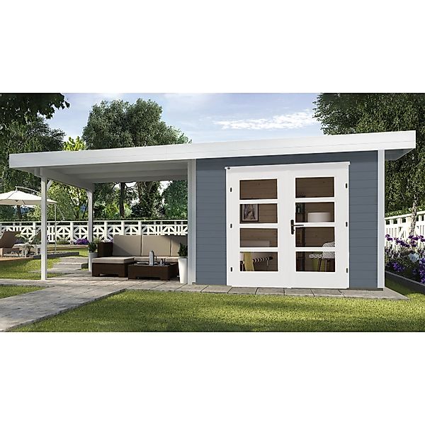 Weka Gartenhaus Savona Gr. 2 B Grau B x T:  590 cm x 300 cm davon 295 cm An günstig online kaufen