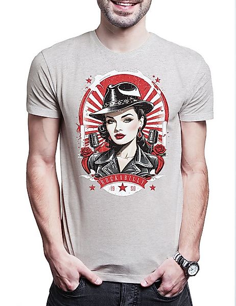 Urban Backwoods Print-Shirt Rockabella Beauty Herren T-Shirt Tattoo Rockabi günstig online kaufen