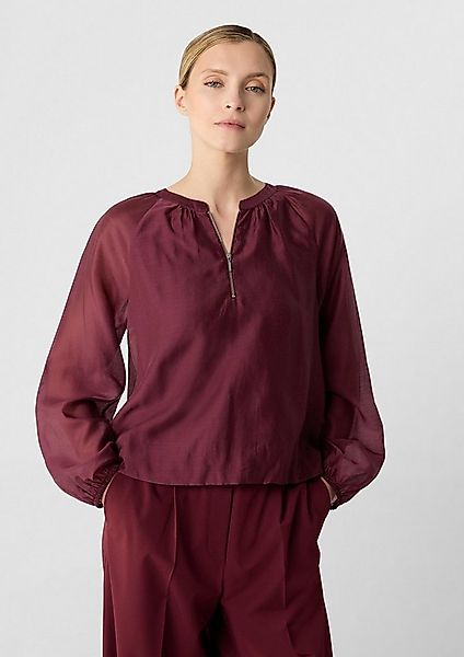 comma Langarmbluse Bluse Leichte Baumwollbluse mit Viskosefutter günstig online kaufen