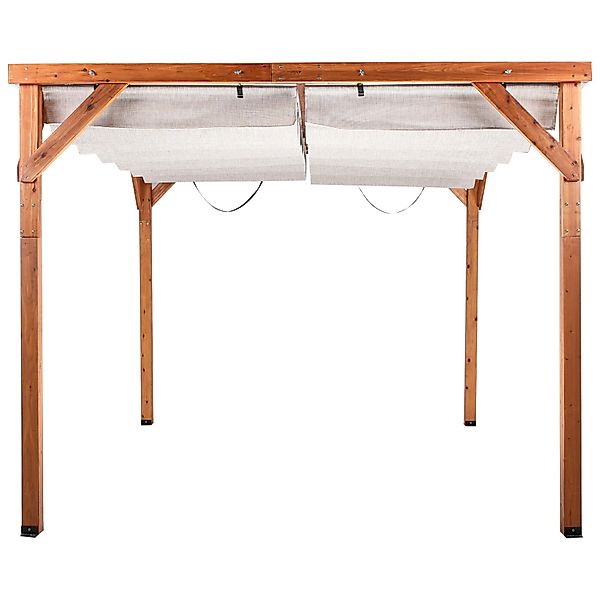 Beliani Garten-Pergola VILLAROSA Beige Heller Holzfarbton 380x320x250 günstig online kaufen