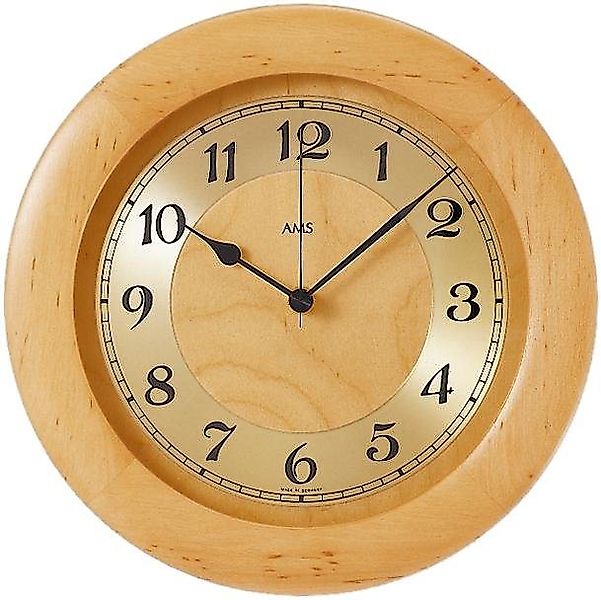 AMS Funkwanduhr F5809/16 (Quarzuhr,Holz,Glas,Erle,Wohnzimmer,Esszimmer,Küch günstig online kaufen