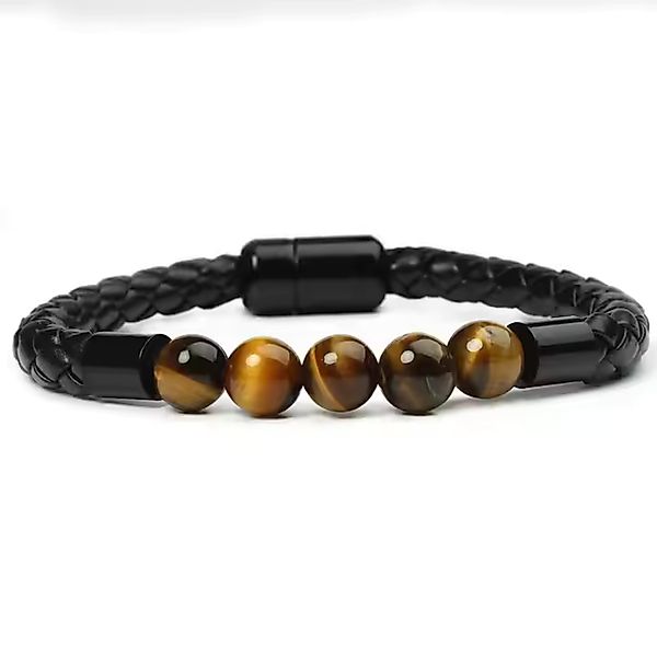 Ella Eisvogel Lederarmband Naturstein Armband Tigerauge günstig online kaufen