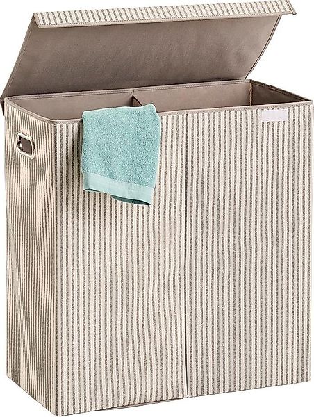 Zeller Present Wäschesortierer Stripes, 2-fach, Vlies, beige günstig online kaufen