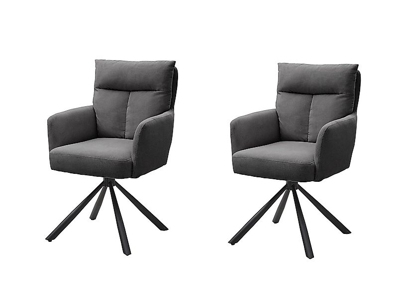 freiraum Armlehnstuhl Sofia (2er Set), (2er Set) in grau, Cordbezug - 60x93 günstig online kaufen