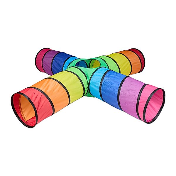relaxdays Spieltunnel Bunter Spieltunnel mit 4 günstig online kaufen