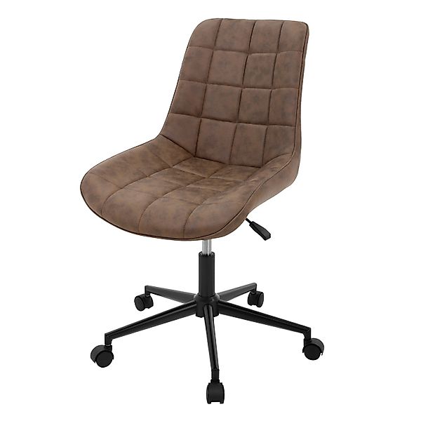 ML-Design Bürostuhl Braun Kunstleder Sitzfläche Höhenverstellbar günstig online kaufen
