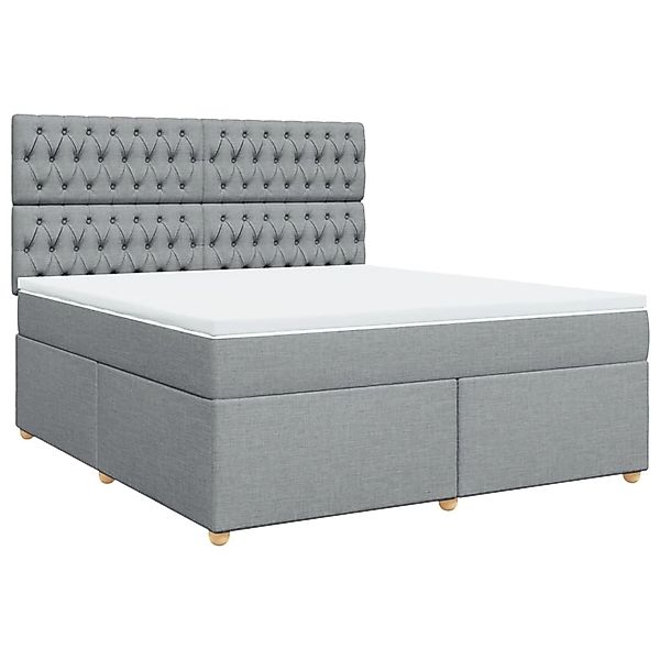 vidaXL Boxspringbett mit Matratze Hellgrau 180x200 cm Stoff 3291366 günstig online kaufen