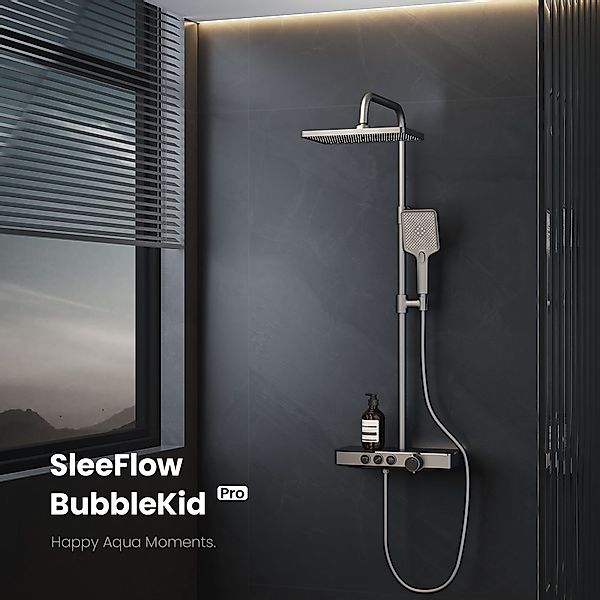 EMKE Duschsystem mit Thermostat 38℃ eckig günstig online kaufen