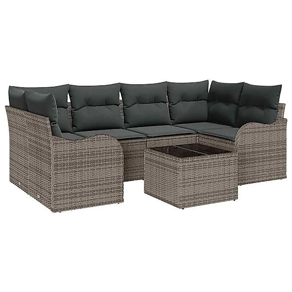 vidaXL Gartensofa-set Grau 55 x 55 x 37 cm Poly-Rattan 3345599 günstig online kaufen