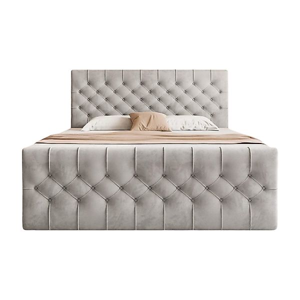 Goldstoff Boxspringbett TAURIEL mit Zwei Bettkasten günstig online kaufen