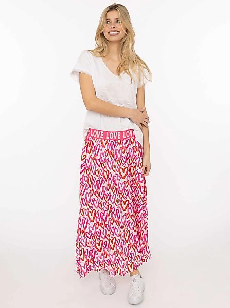 Zwillingsherz Maxirock ""Love Hearts"" Herzmuster, Gummizug mit Schriftzug, günstig online kaufen