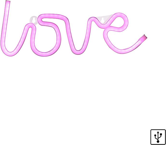 JUST LIGHT LED Wandleuchte NEON-LOVE, LED fest integriert, Warmweiß günstig online kaufen