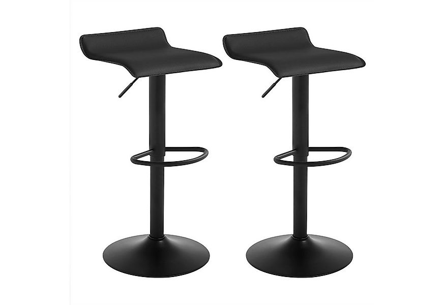 Woltu Barhocker (2 St), höhenverstellbar drehbar Kunstleder Stahl schwarz günstig online kaufen
