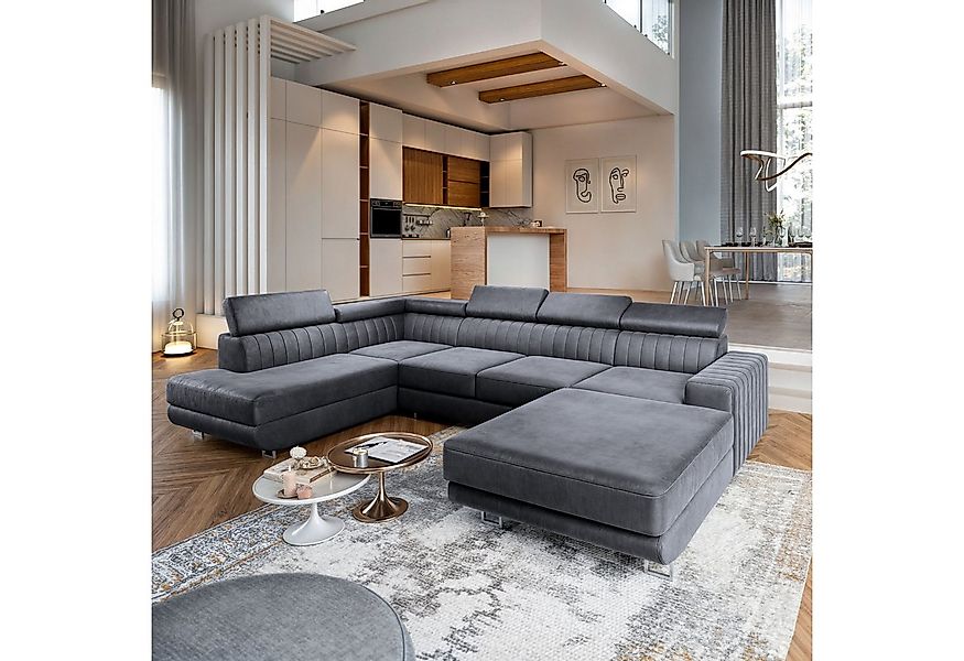 Masseno Ecksofa SIENA mit Schlaffunktion U-Form, Sofa mit Bettkasten günstig online kaufen