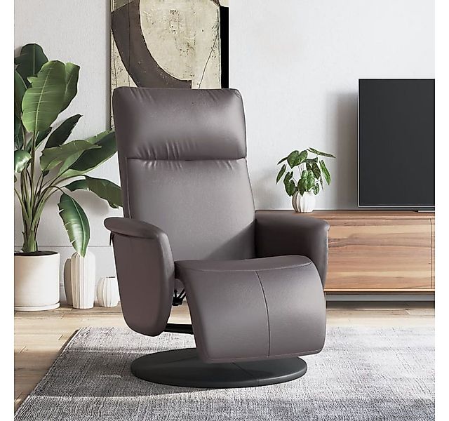 furnicato Relaxsessel mit Fußteil Grau Kunstleder (1-St) günstig online kaufen