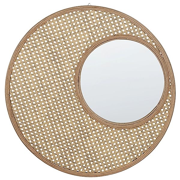 Beliani Dekospiegel PALAU Naturfarben Beige 2x60x60 günstig online kaufen
