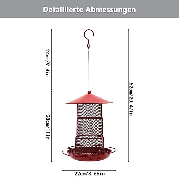 Refined Living Vogelhaus Vogelfutterhaus Aufhängen Eichhörnchen-vorgeschütz günstig online kaufen
